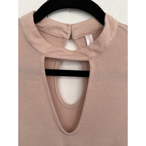 Xhilaration Womens Small Lace Sleeve Blush Pink Indie Romantic Fairy Grunge Top - Picture 3 of 7